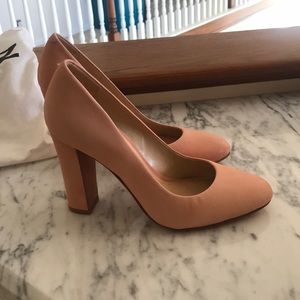 Schutz Leather Heels - Pink Clay